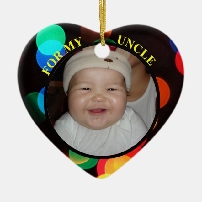 Foto-Geschenk Tag Ornament für Lieblings-Onkel (Vorne)