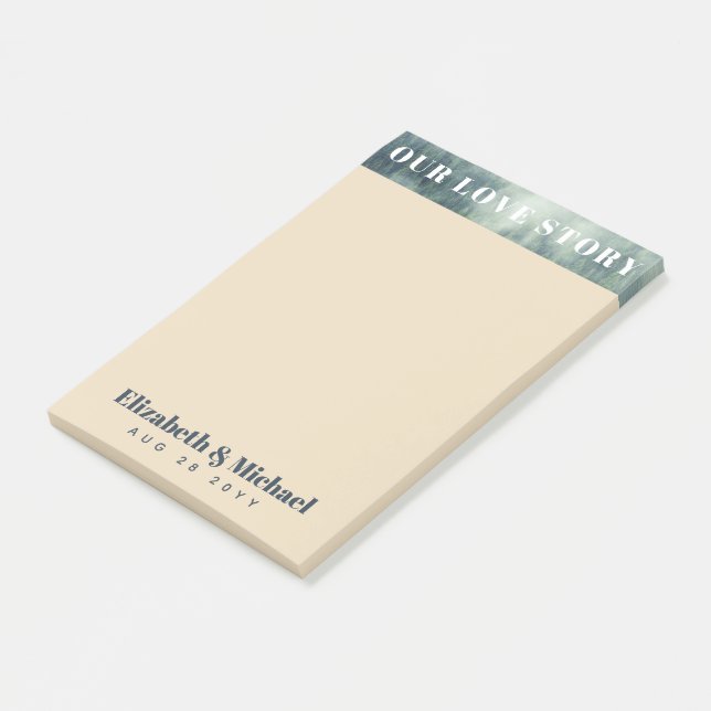 FOTO Geschenke für Neukunden UNSERE LIEBE GESCHICH Post-it Klebezettel (angewinkelt)