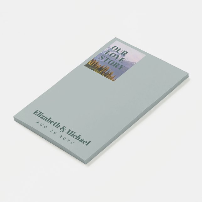 FOTO Geschenke für Neukunden UNSERE LIEBE GESCHICH Post-it Klebezettel (angewinkelt)