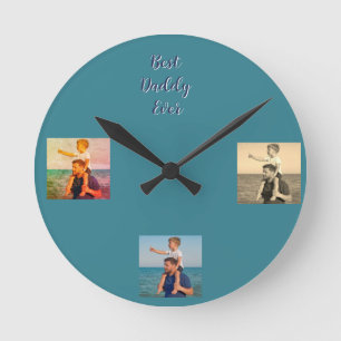 Foto-Geschenke für Papa Aufkleber Runde Wanduhr