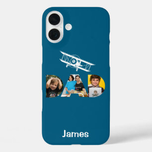 Foto-Geschenke für Vater, monogramiert, Flugzeug, iPhone 16 Plus Hülle