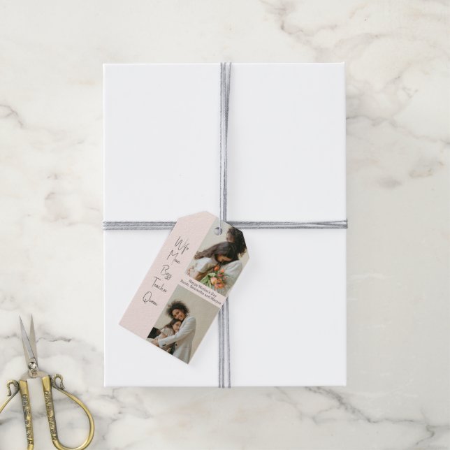 Foto-Geschenkmarke für Muttertag - Personalisiert Geschenkanhänger (Mit Garn)