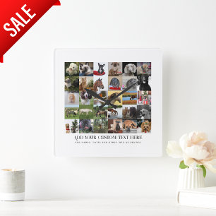 FOTO GIFTS VORLAGEN FAMILIENFREUNDE PETS CUSTOM QUADRATISCHE WANDUHR