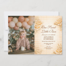 Foto Gingham Zimtschnecke Little Bun 1. Geburtstag