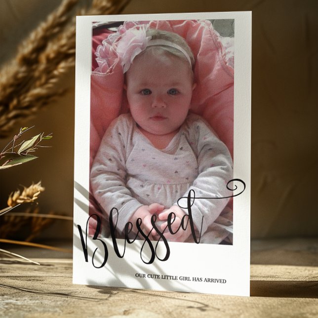 Foto Girl Birth Announcement Card Einladung (Von Creator hochgeladen)