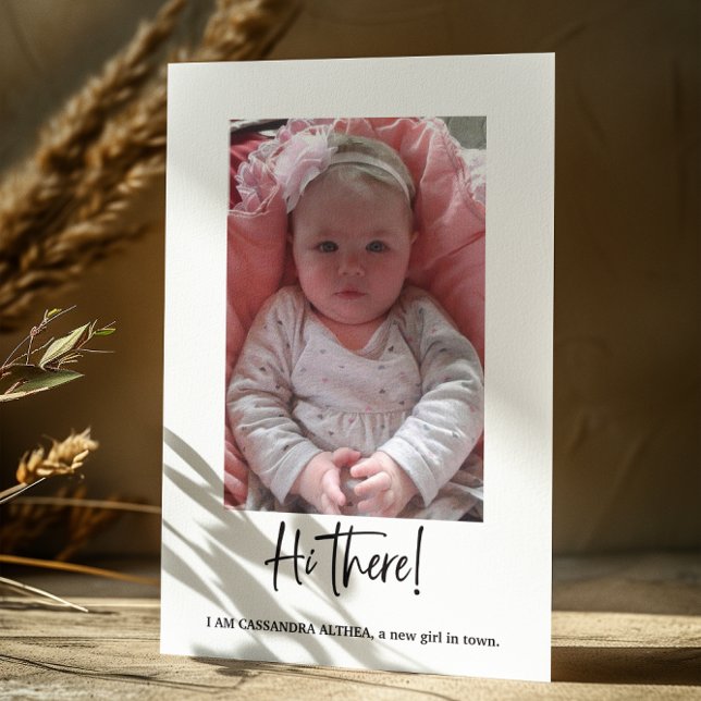 Foto Girl Birth Announcement Card Einladung (Von Creator hochgeladen)