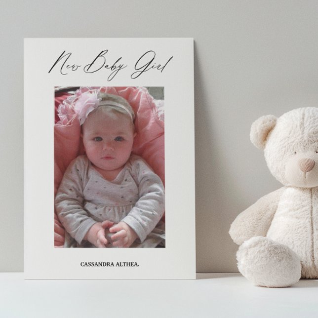 Foto Girl Birth Announcement Card Einladung (Von Creator hochgeladen)