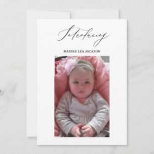 Foto Girl Birth Announcement Card Einladung