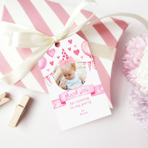 Foto Girl Bow Coquette Pink Geburtstag Vielen Dank Geschenkanhänger