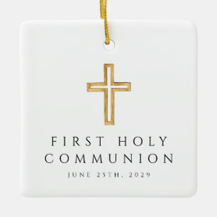 Foto Girl Religious Cross Erste Kommunion Keramikornament