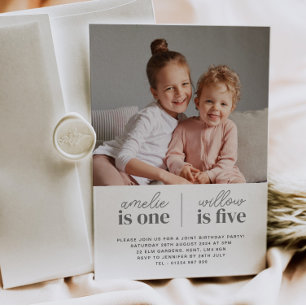 Foto Girls Joint Birthday Einladung - Script