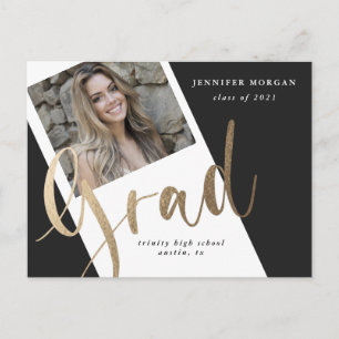 Foto Gold Abschluss Foto Ankündigung Postkarte