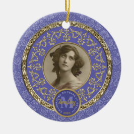 Foto Gold Classic Damask Gedenk Lavendel Keramik Ornament