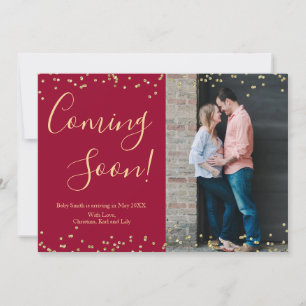 Foto Gold Confetti Pregnancy Announctions Cards Ankündigung