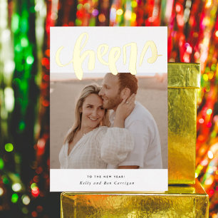 Foto Gold Foil Urlaubskarte mit Handschrift Folien Feiertagskarte