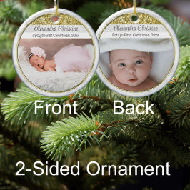 Foto Gold Frame Doppelseitig 2 Picture Baby First Keramik Ornament