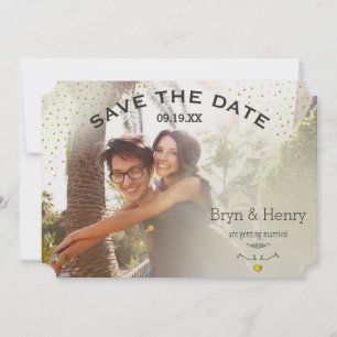 Foto Gold Lichteffekte Schwarze Gold Punkte auf de Save The Date