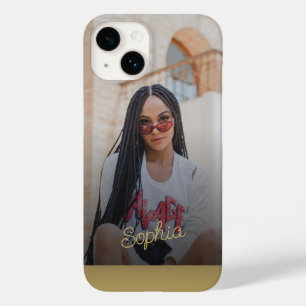 Foto Gold Signatur Name Schrift personalisiert Case-Mate iPhone 14 Hülle