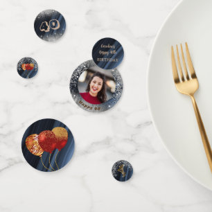 Foto Gold Silver Glitzer & Balloons Geburtstag Konfetti