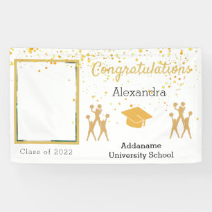 Foto Gold und Weiß Cheerleader Abschluss Banner