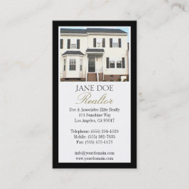 Foto-Goldskript-Grenze des Realtor-B/W Visitenkarte