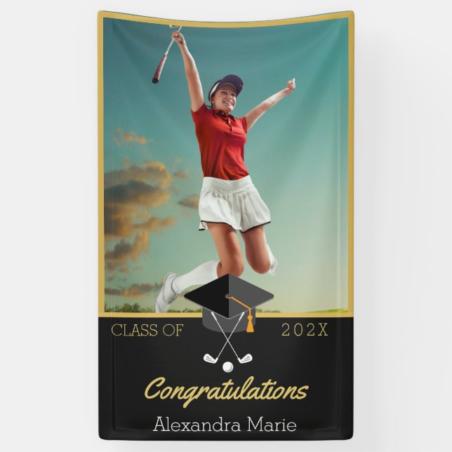 Foto Golf Gratulation Graduate Banner (Vertikal)