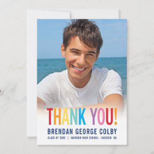 FOTO GRAD DANK Sie fett Block Typ farbig Einladung