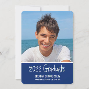 FOTO GRAD INVITE einfache schlichte königliche Mar Einladung