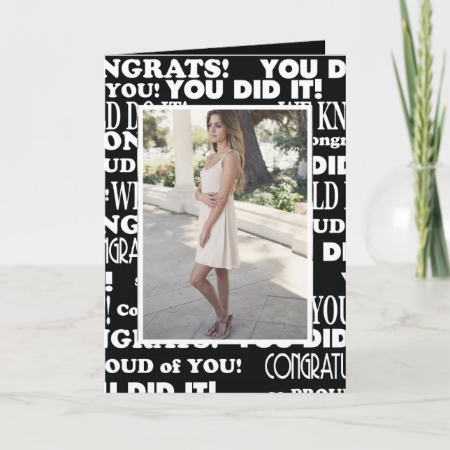 Foto grad Schwarzweiß-Karte Karte (Vorderseite)