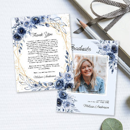 Foto Graduate Navy Blumen Danke