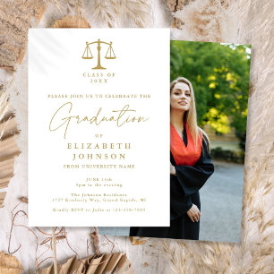 Foto Graduation Party der Gold Script Law School Einladung