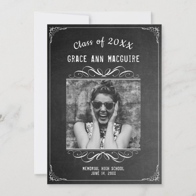 Foto Graduation Party Einladung (Vorderseite)