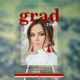 Foto Graduation Party Elegante Moderne Skripte Acrylschild