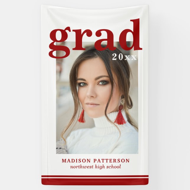 Foto Graduation Party Elegante Moderne Skripte Banner (Vertikal)