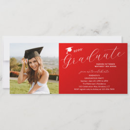 Foto Graduation Party Elegante Moderne Skripte Einladung