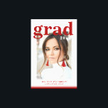 Foto Graduation Party Elegante Moderne Skripte Leinwanddruck<br><div class="desc">Foto Graduation Party Elegant Modern Script Canvas Print Art Ihr Lieblings-Foto mit dem einfachen burgundischen Text "Grad (Jahr)" und Ihren Namen und personalisierte Abschluss Details auf der Vorderseite. Perfekt für den Absolvent als Abschluss Geschenk oder Abschlussfeier Dekor. Erstellt von ©Evco Studio www.zazzle.com/store/evcostudio</div>