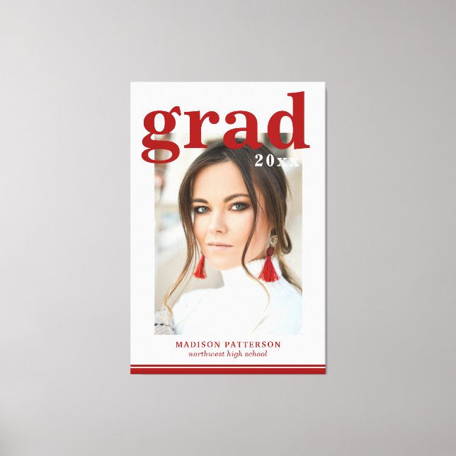 Foto Graduation Party Elegante Moderne Skripte Leinwanddruck (Vorderseite)