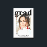 Foto Graduation Party Elegante Moderne Skripte Leinwanddruck<br><div class="desc">Foto Graduation Party Elegant Modern Script Canvas Print Art Ihr Lieblings-Foto mit dem einfachen schwarzen Text "Grad (Jahr)" und Ihren Namen und personalisierte Abschluss Details auf der Vorderseite. Perfekt für den Absolvent als Abschluss Geschenk oder Abschlussfeier Dekor. Erstellt von ©Evco Studio www.zazzle.com/store/evcostudio</div>