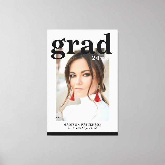 Foto Graduation Party Elegante Moderne Skripte Leinwanddruck (Vorderseite)