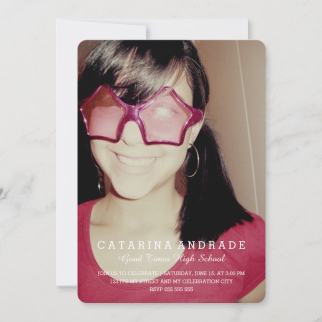 Foto Graduation Party Moderne High School Custom Einladung (Vorderseite)