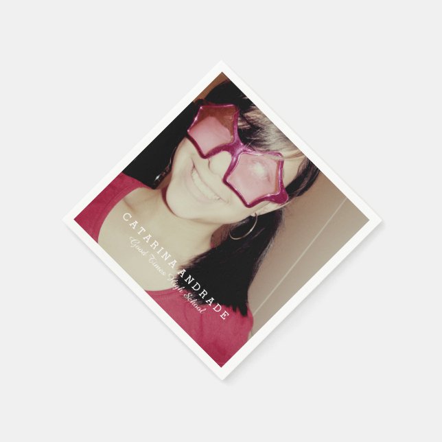 Foto Graduation Party Moderne High School Custom Serviette (Ecke)