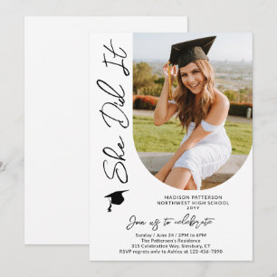 Foto Graduation Party Modernes, elegantes Skript Einladung