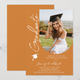 Foto Graduation Party Modernes, elegantes Skript Einladung