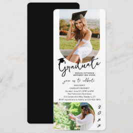 Foto Graduation Party Modernes, elegantes Skript Einladung