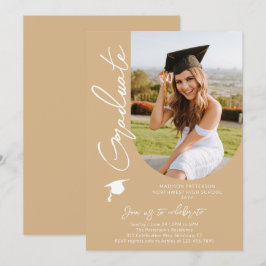 Foto Graduation Party Modernes, elegantes Skript Einladung