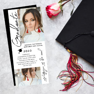 Foto Graduation Party Modernes, elegantes Skript Einladung