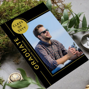 Foto Graduation Party Modernes Script Black Gold