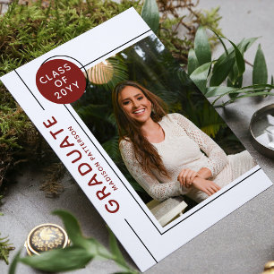 Foto Graduation Party Modernes Script Burgundy