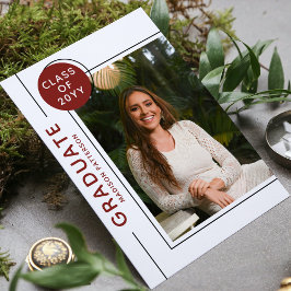 Foto Graduation Party Modernes Script Burgundy