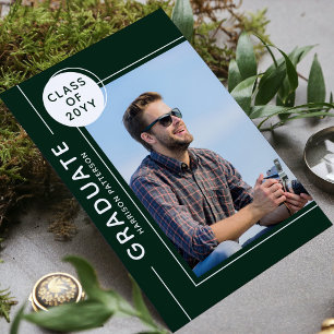 Foto Graduation Party Modernes Skript Grün Weiß